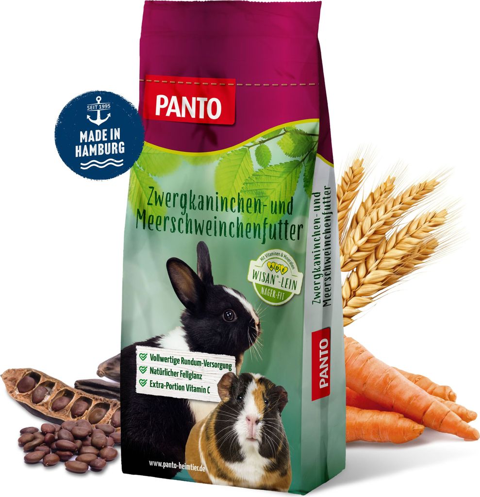 PANTO Zwergkaninchenfutter – 25 kg Alleinfutter – mit Gemüse und Vitaminen
