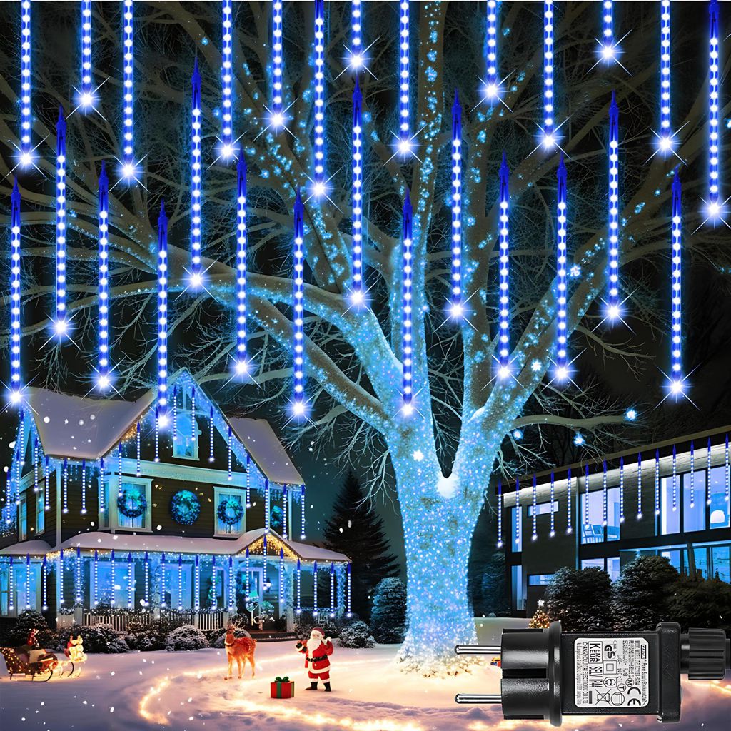 4M 288 LED Icicle Fairy Lights 50cm 8 Tubi Meteor Shower Immagine del prodotto 