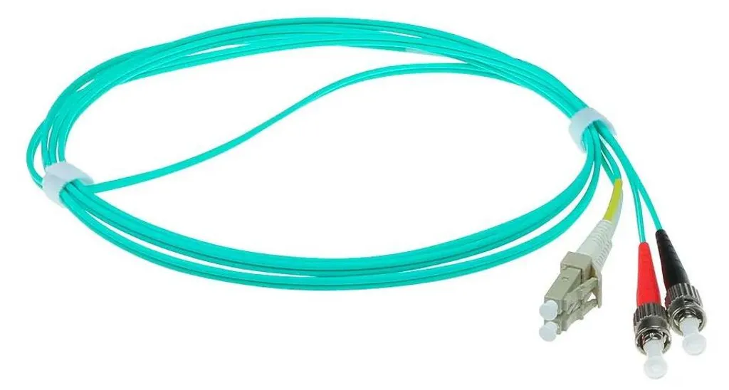 Câble Patch Fibre Optique OM3 LC-ST Duplex 1.5m LSZH ACT FA7005