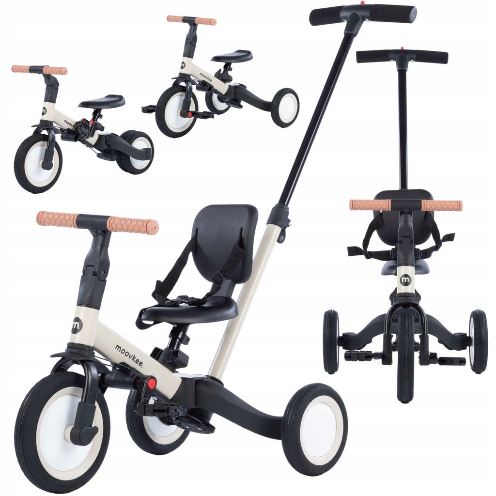 COIL Dreirad, Lauflernrad, Kinderlaufrad, Dreirad/Laufrad, Balance Bike, 6in1, Sattel aus Ökoleder, ab 12 Monaten, Gummiräder, Höhenverstellung,...