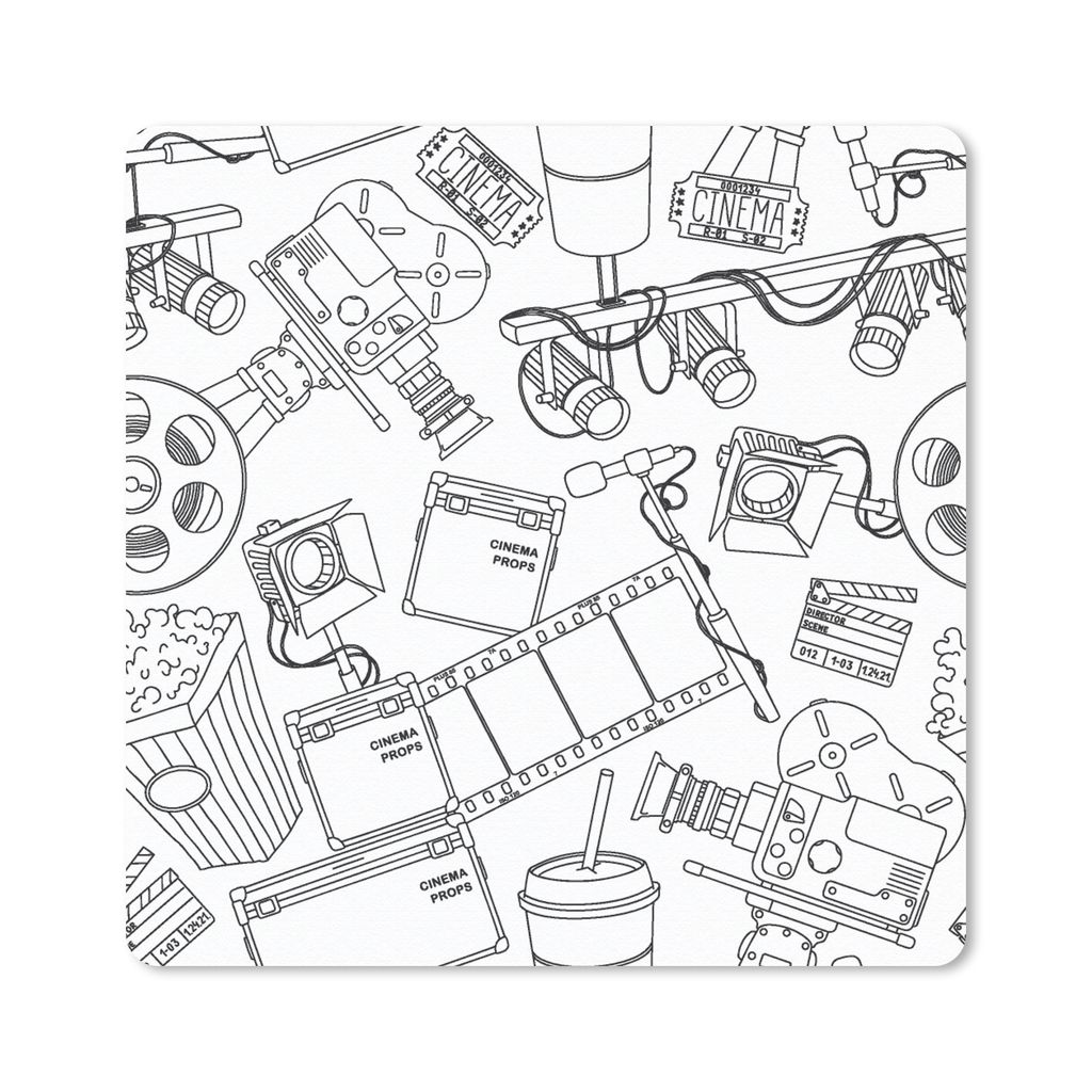 MuchoWow Mauspad Mousepad Film - TV - Muster 30x30 cm - Mousepads - Maus Mat - Pad - Mausunterlage - Gaming