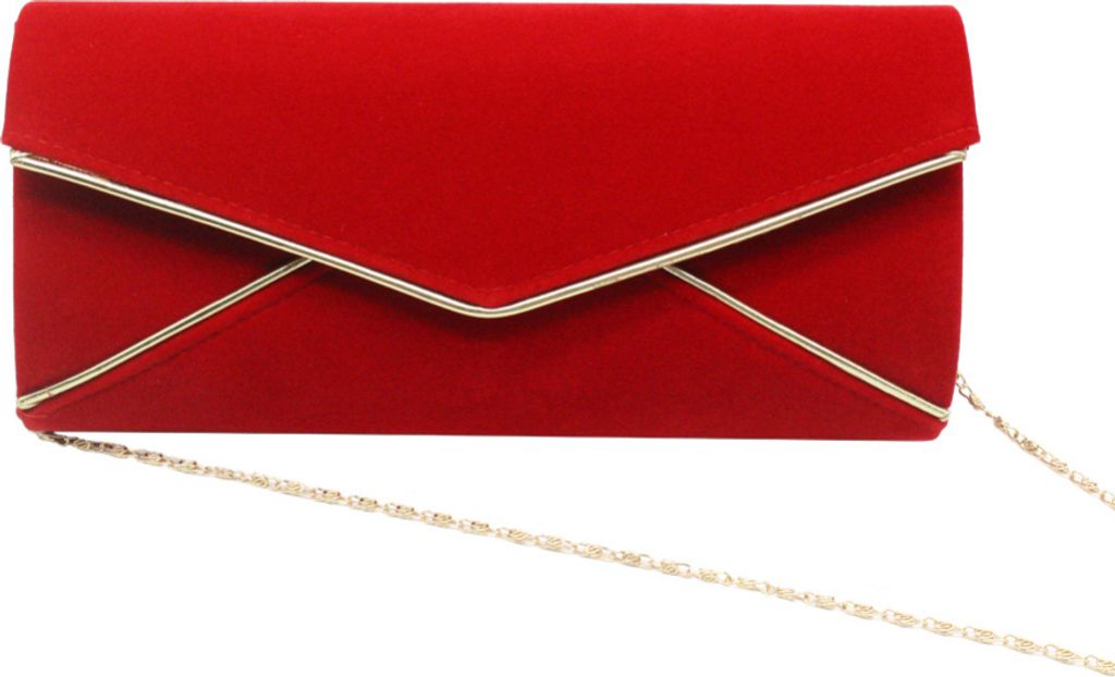Rot Abend Clutch Tasche Samt Stoff Braut Geldbörse für Hochzeit Prom Night Out Party