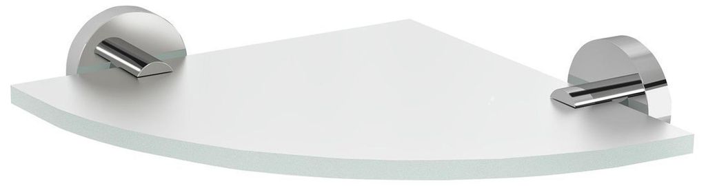 Sapho X-ROUND Glasablage Ecke, viertelrund 200x200mm, Chrom/Milchglas