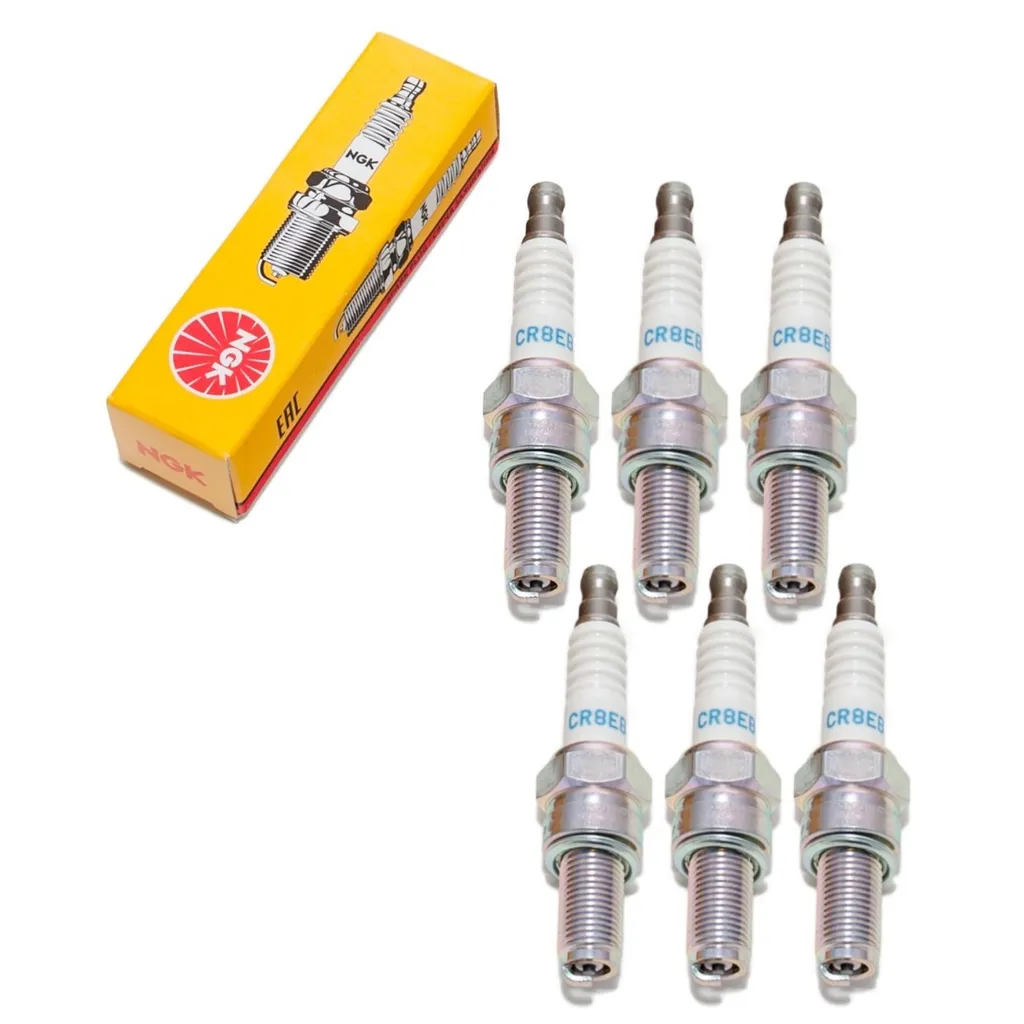 Pack 6x Bougies d'allumage NGK CR8EB 7784 - Filetage 19mm pour Moteur