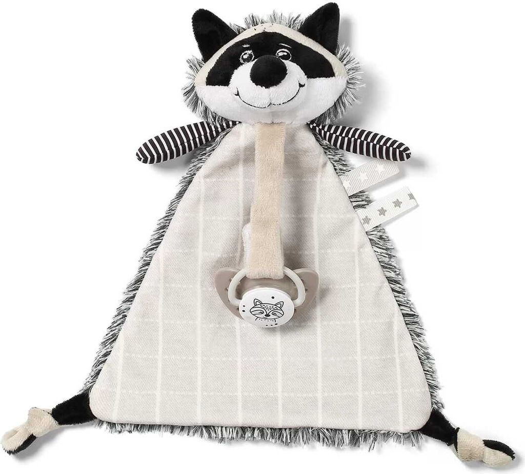 Kuscheltier mit Schnulleranhänger Racoon Rocky Baby Ono Produktbild 1