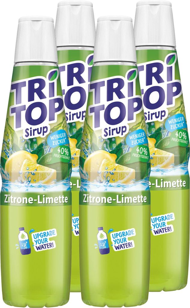Tri Top Getränke-Sirup Zitrone-Limette 600ml - kalorienarm (4er Pack)