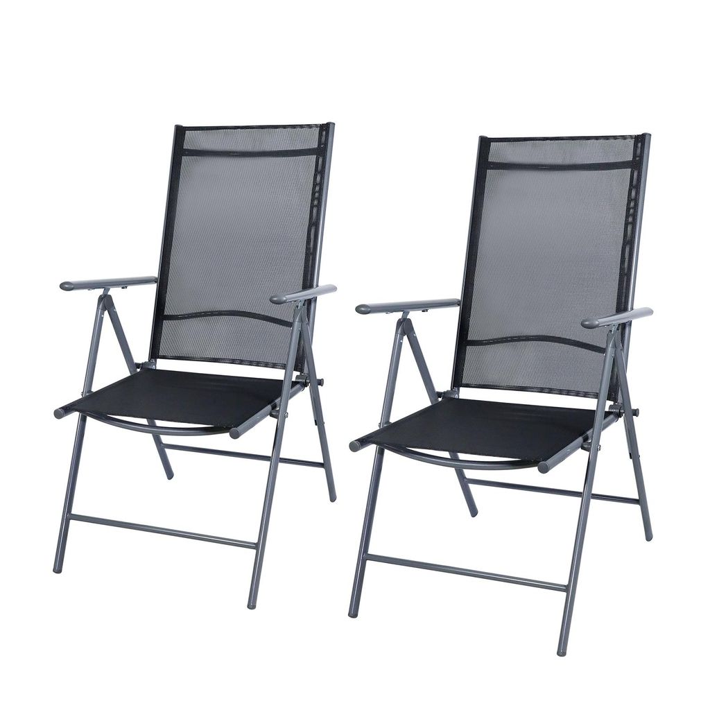 CCLIFE 2 Stk. Gartenstühle Hochlehner Balkonstühle klappbar Produktbild 
