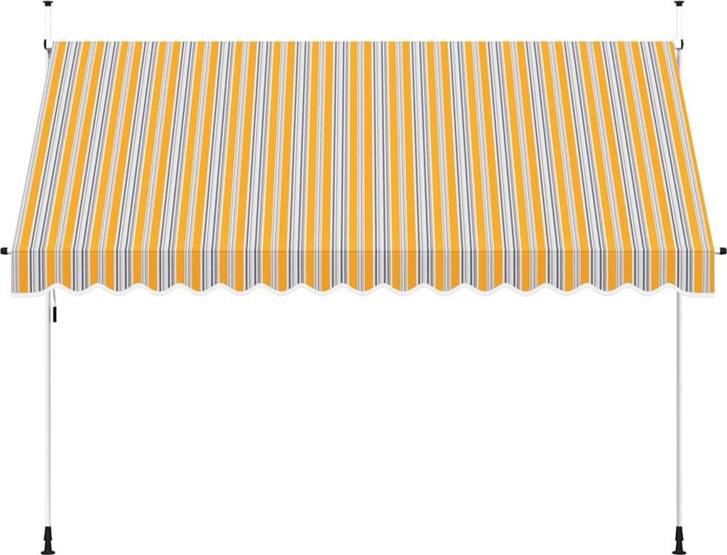 vidaXL Einziehbare Markise Handbetrieben 350 cm Gelb/Blau Gestreift