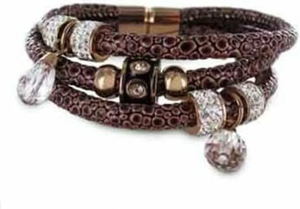 Regalo Donna: Bracciale New Bling 980101578 in Pelle e Acciaio Rosa