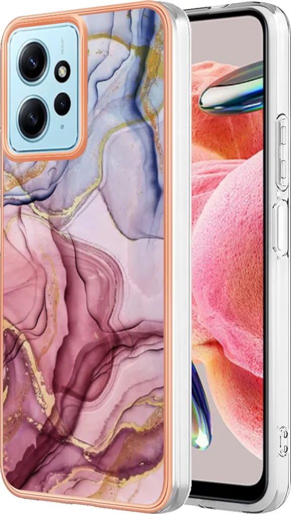 Cover Xiaomi Redmi Note 12 4G Chic: Silicone TPU Oro Rosa Fantasia
