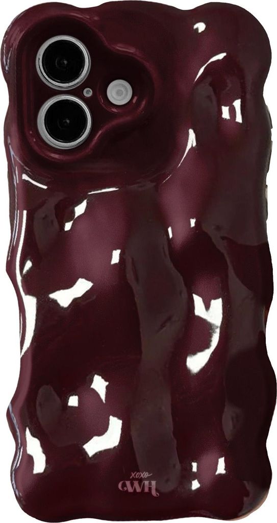 xoxo Wildhearts Bubbly Case Burgundy Handyhülle - Passend für iPhone 16 - Rot