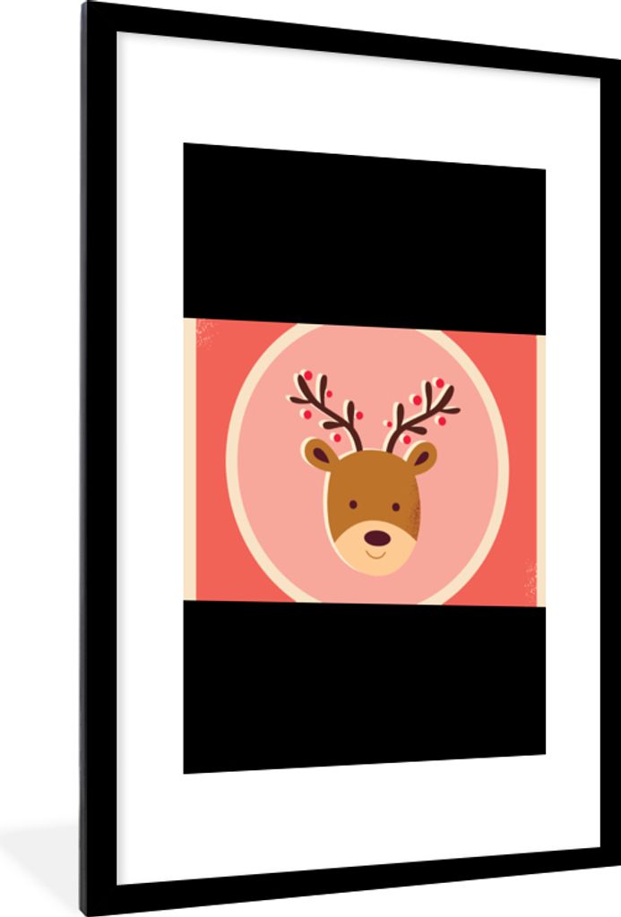 MuchoWow® Gerahmtes Poster Rentier - Zitate - Weihnachten - Produktbild 