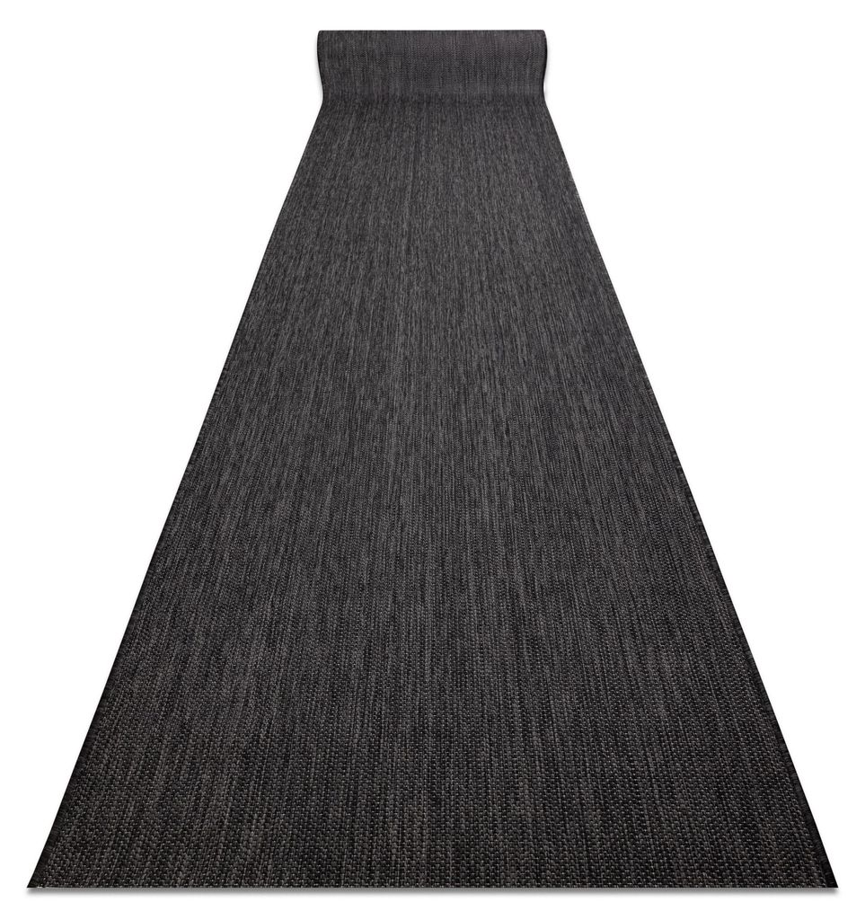 Läufer SISAL SION Melange flach gewebt schwarz 100cm Schwarz 100x490 cm