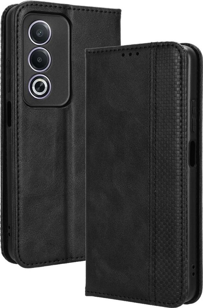 OPPO A80 Hülle - Coverup Vintage Style Klapphülle - Schwarz