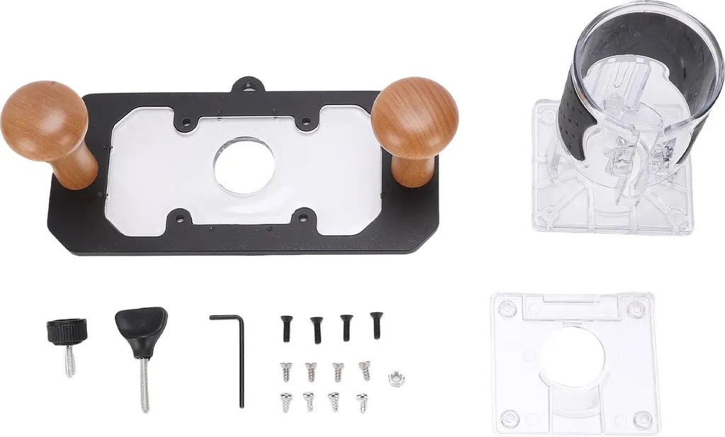 Base de défonceuse 65mm avec capot transparent et plaque réversible