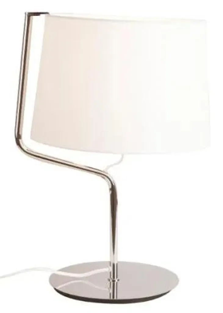 Luminaire de salon design CHICAGO Maxlight tissu blanc et chrome 46cm