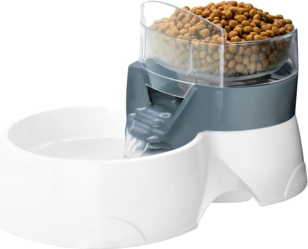 Ebi 2-in-1 Automatischer Futterspender/Wasserspender 28x19x17cm Grau