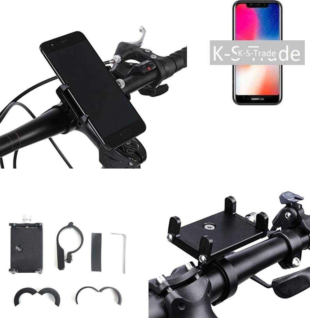 K-S-Trade Handyhalterung für das Fahrrad kompatibel mit Huawei Nova 4 Halter Lenkstange Fahrradhalterung Motorrad Bike Mount Befestigung Smartphone