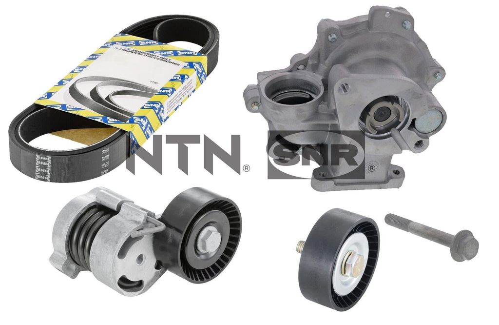SNR KAP850.010 Wasserpumpe + Keilrippenriemensatz für BMW 3 Touring (E91) 3 Limousine (E90) 3 Limousine (E46) 1 Schrägheck (E87) 5 Limousine (E60...