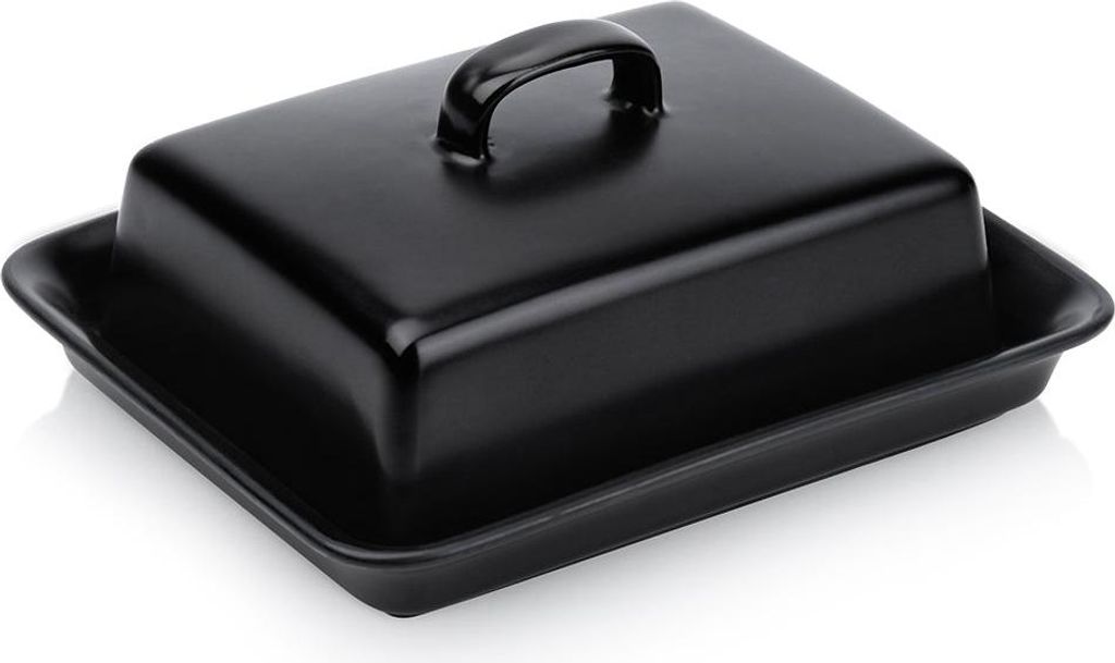Vilde Butterdose Keramik 16x13x7cm Schwarz Klassisch Produktbild 