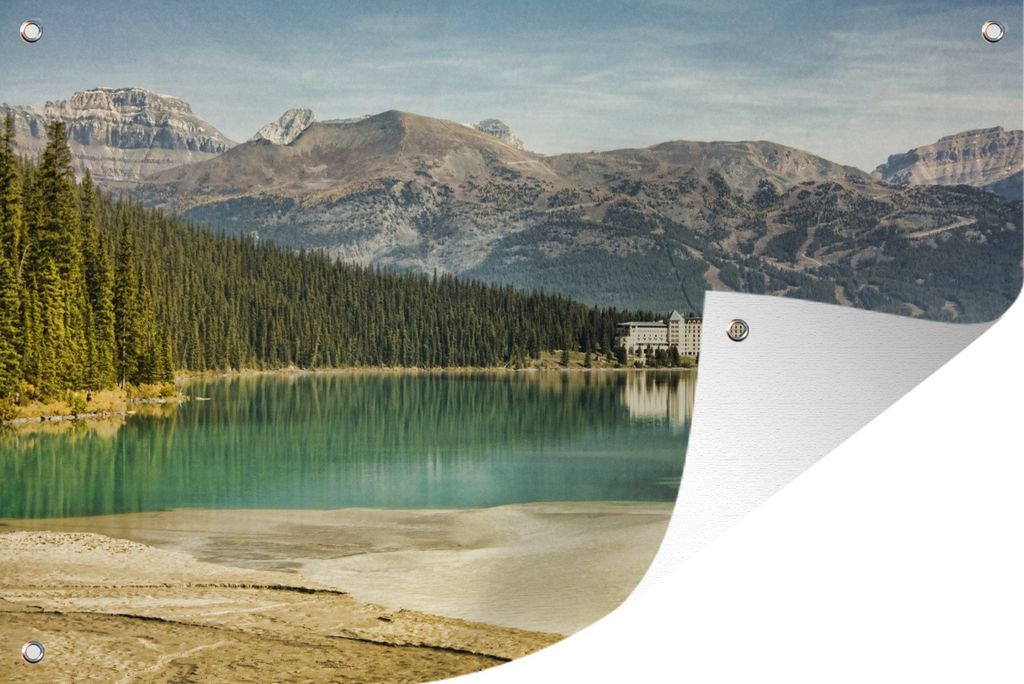 MuchoWow 60x40 cm Outdoor-Poster Gartendeko Sichtschutz Garten Poster für den Garten Landschaft im Banff-Nationalpark in Kanada