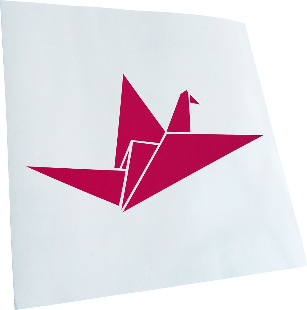 Kiwistar - Autoaufkleber - Papierfalten Kranich - Pink - 30x16cm - Aufkleber für Auto, Laptop, Fahrrad, LKW, Motorrad mehrfarbig JDM Decal Racing