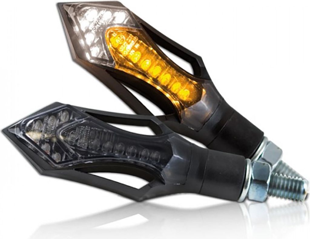 Universal Motorrad LED-Blinker Rush mit Standlichtfunktion ABS getönt M8 E-