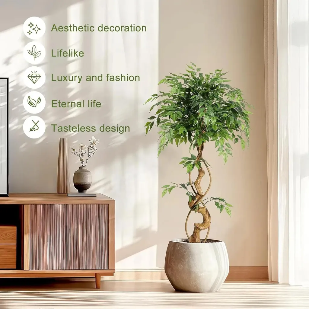 Ficus artificiel extérieur 120 cm pour décorer balcon et terrasse - 5