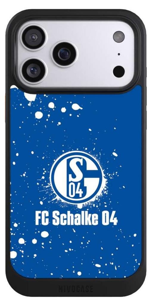 NIVOCASE Hülle für Apple iPhone 17 Pro Max Handyhülle NIVOcore Case Schwarz FC Schalke 04 Logo S04