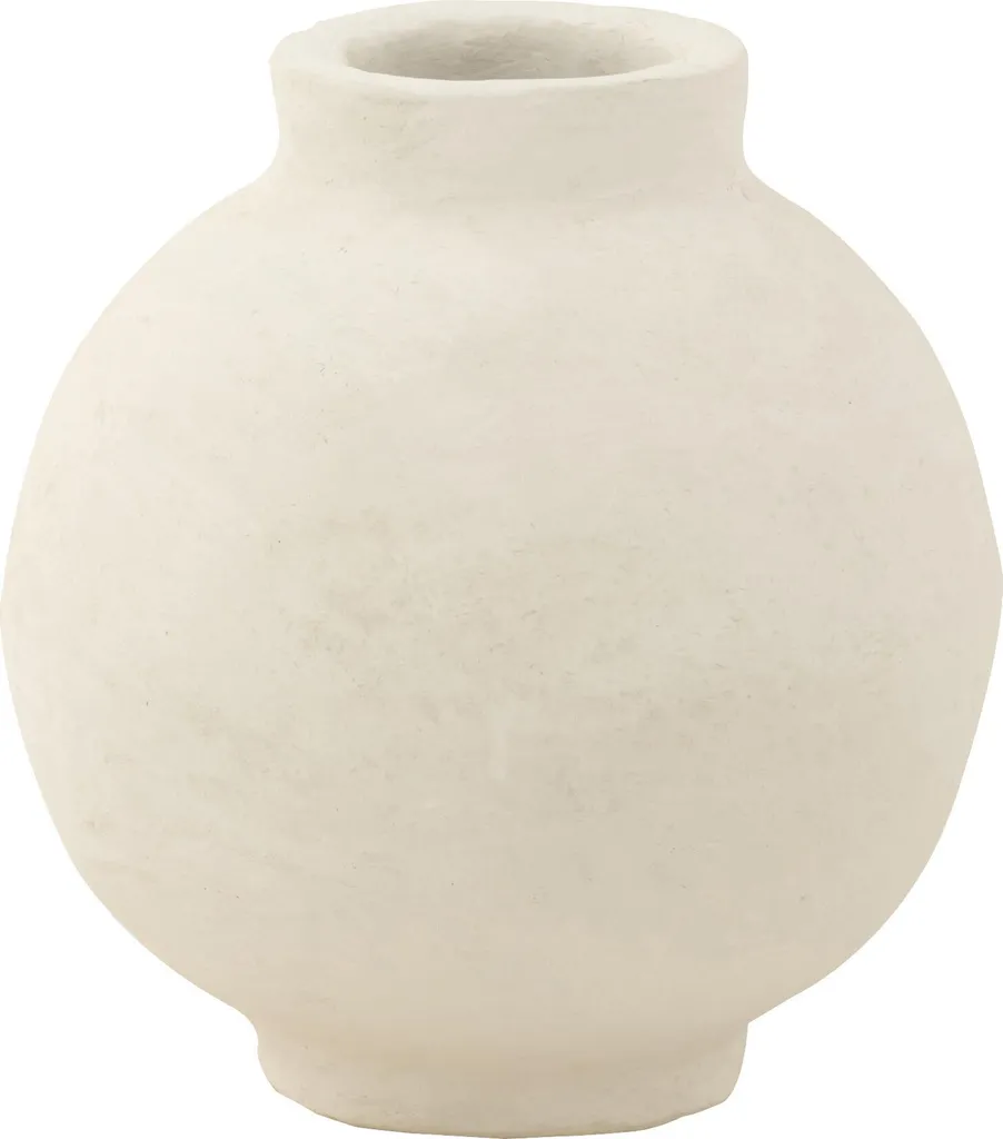 Décoration de Table Pot Boule Blanc J-Line - Papier Mâché Style Naturel