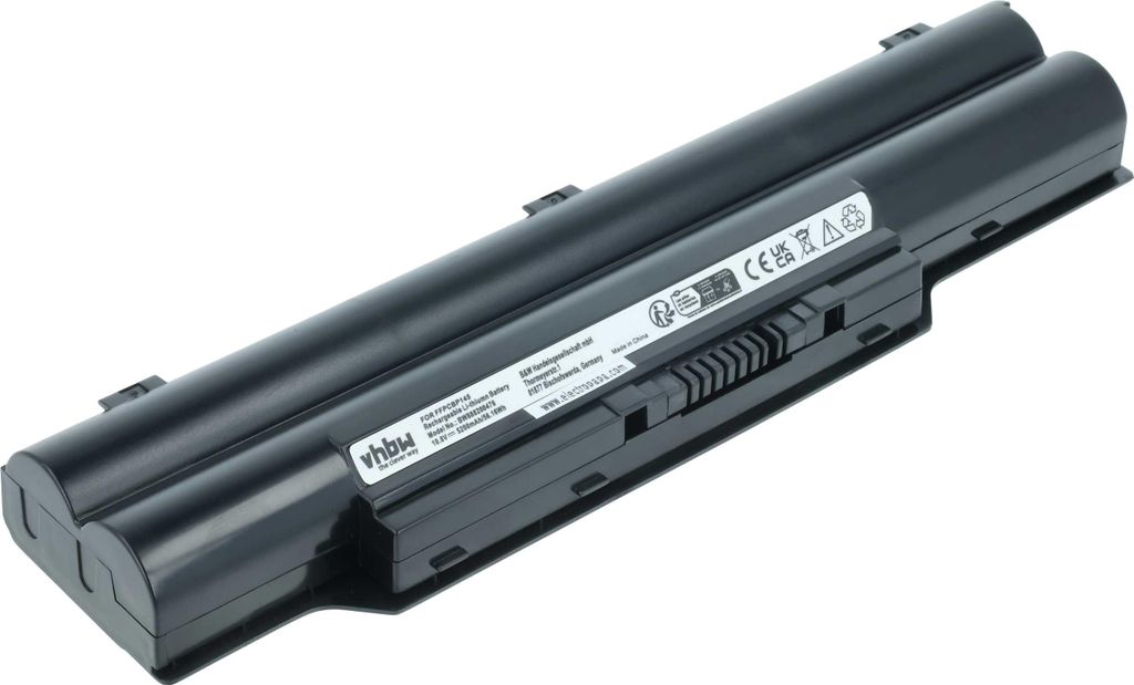 vhbw Akku Ersatz für Fujitsu cp293541-01, CP293550-01, FMVNBP146, FMVNBP177, CP355510-01, CP458102-01 für Notebook (5200 mAh, 10,8 V, Li-Polymer)