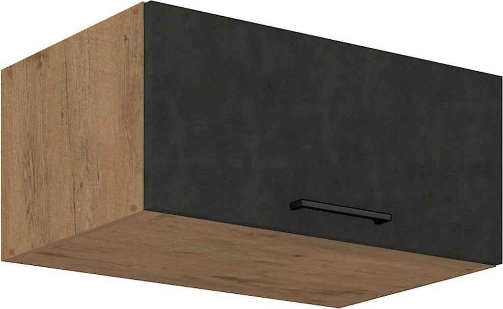 Vigo Aufsatzschrank Hochschrank 80 cm Eiche Lancelot Matera Grau Küchenzeile