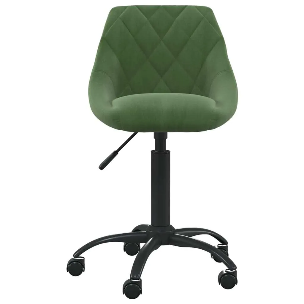 vidaXL Sedia da ufficio in velluto verde scuro
