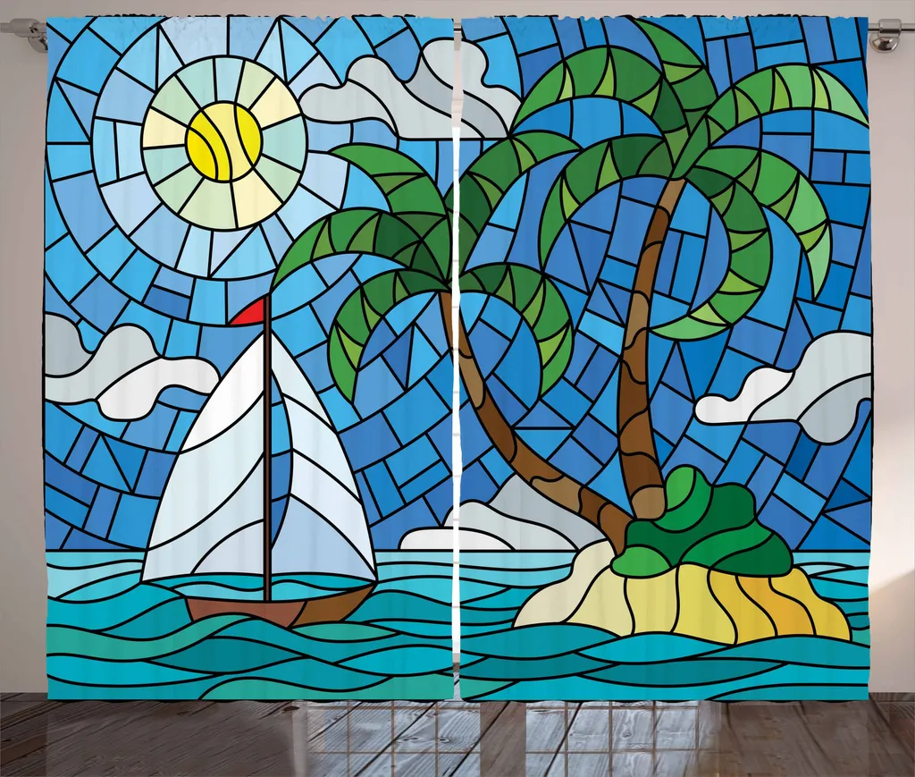 Tenda Mosaico Vetro Colorato Abakuhaus 280x175 cm - Design Estivo