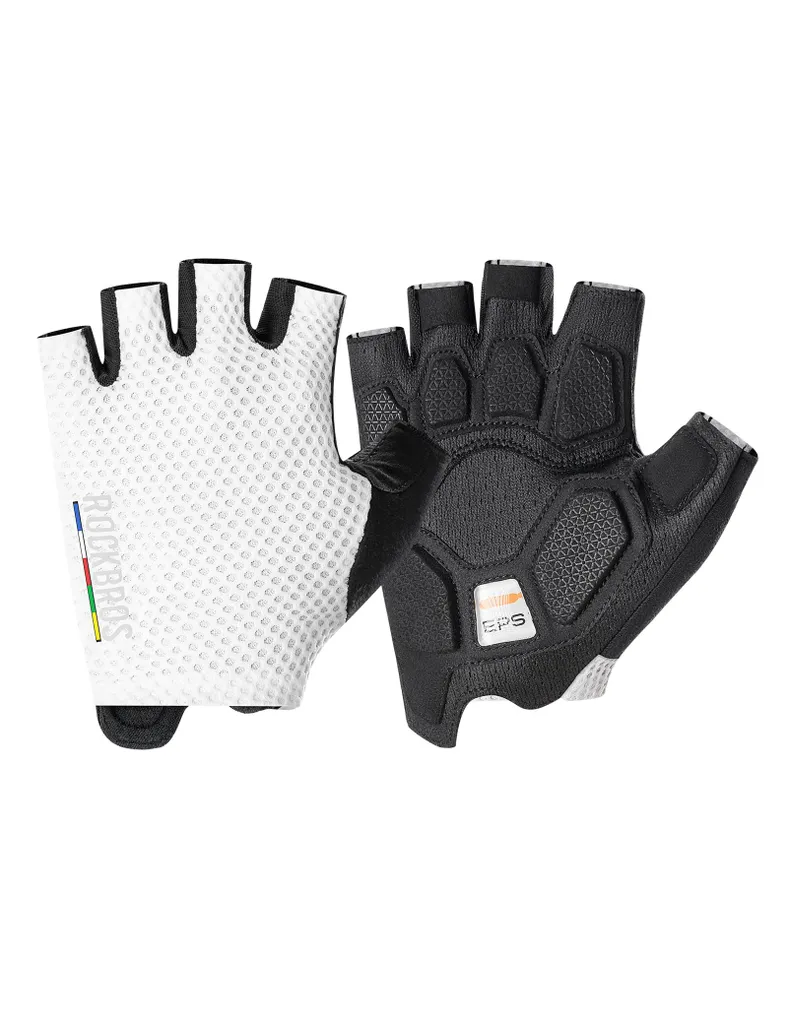Gants de vélo avec rembourrage SBR antichoc ROCKBROS Blancs Taille M