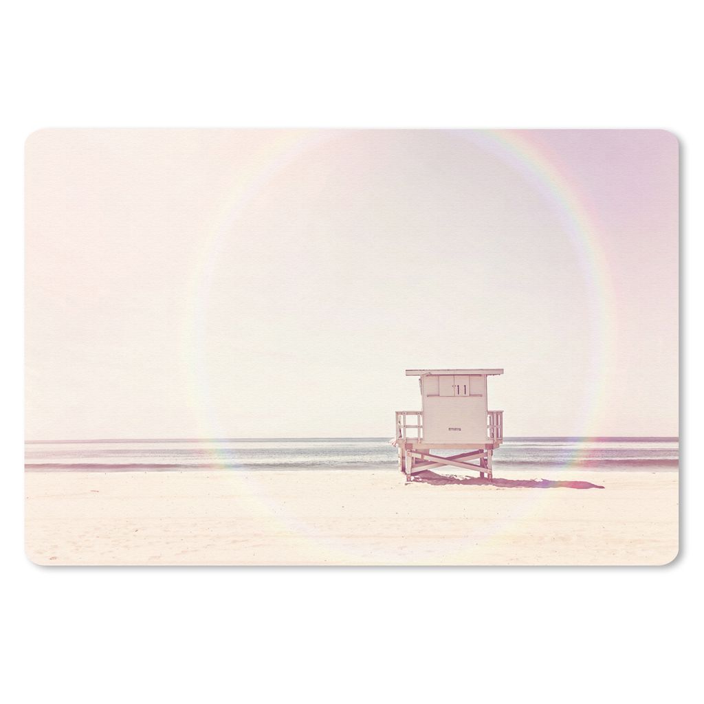 MuchoWow Schreibtischunterlage Strand - Hütte - Sonne - Meer - Sommer 60x40 cm - XXL Mauspad - Großes Mauspad