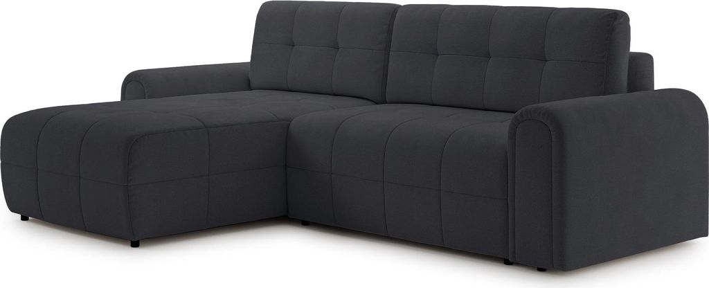 Selsey Simolla – Ecksofa mit Schlaffunktion und Bettkasten, links, Chenille, Anthrazit