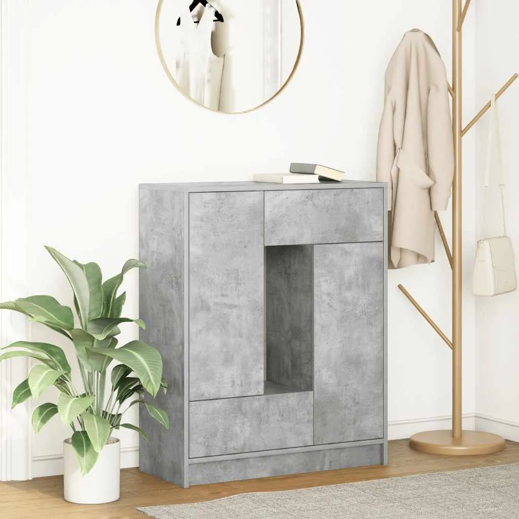 Maison Exclusive - Credenza con cassetti e ante Grigio cemento 73x31x90 cm