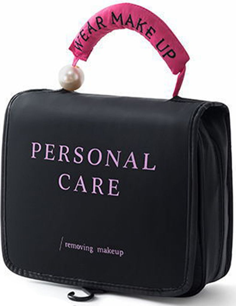 INF Quadratische Kulturtasche für Reisen Schwarz