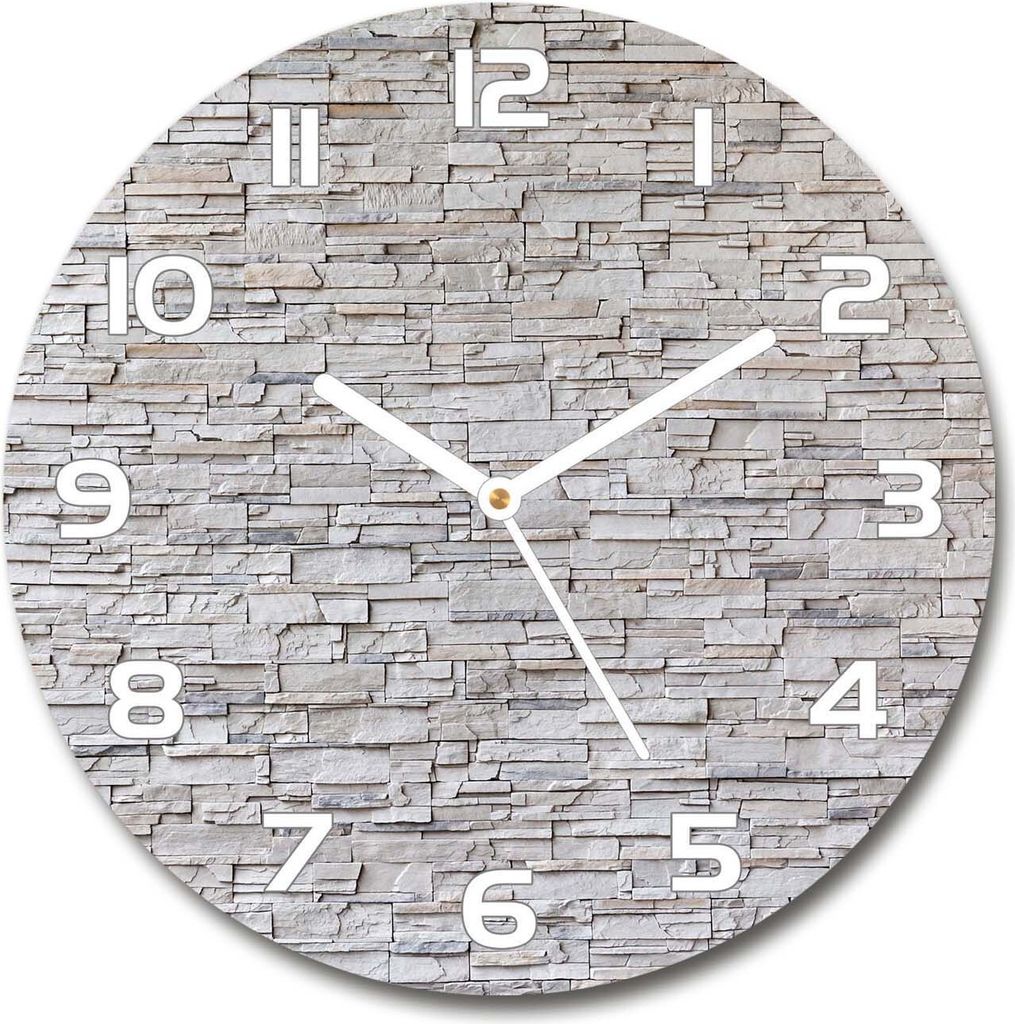 Wanduhr aus Glas 30fi Glasbild Glasuhr Gehärtetes Glas - weisse-zeiger - A stone wall