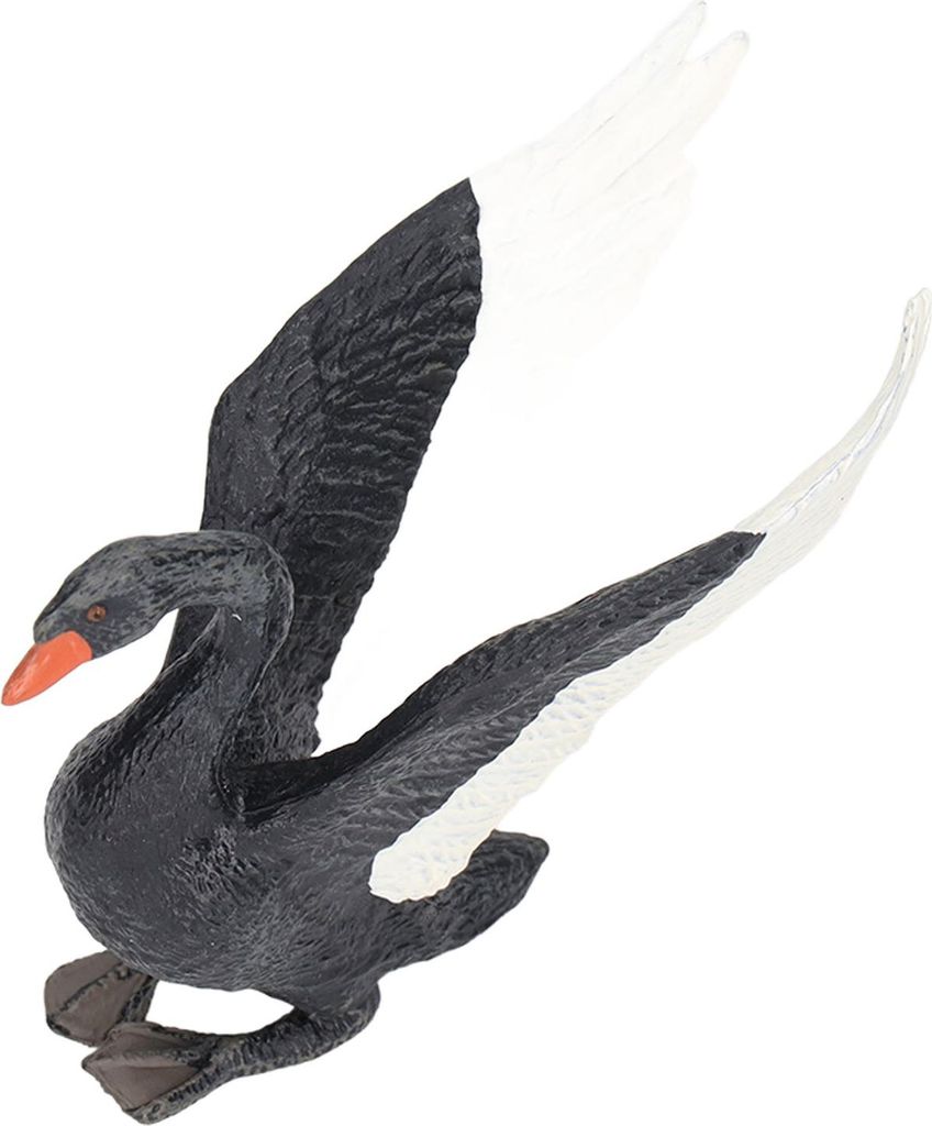 Schwarze Schwan-Figur, lebensechtes Aussehen, umweltfreundliches PVC, regt die Fantasie an, Spielzeug für Kinderzimmer, Büro