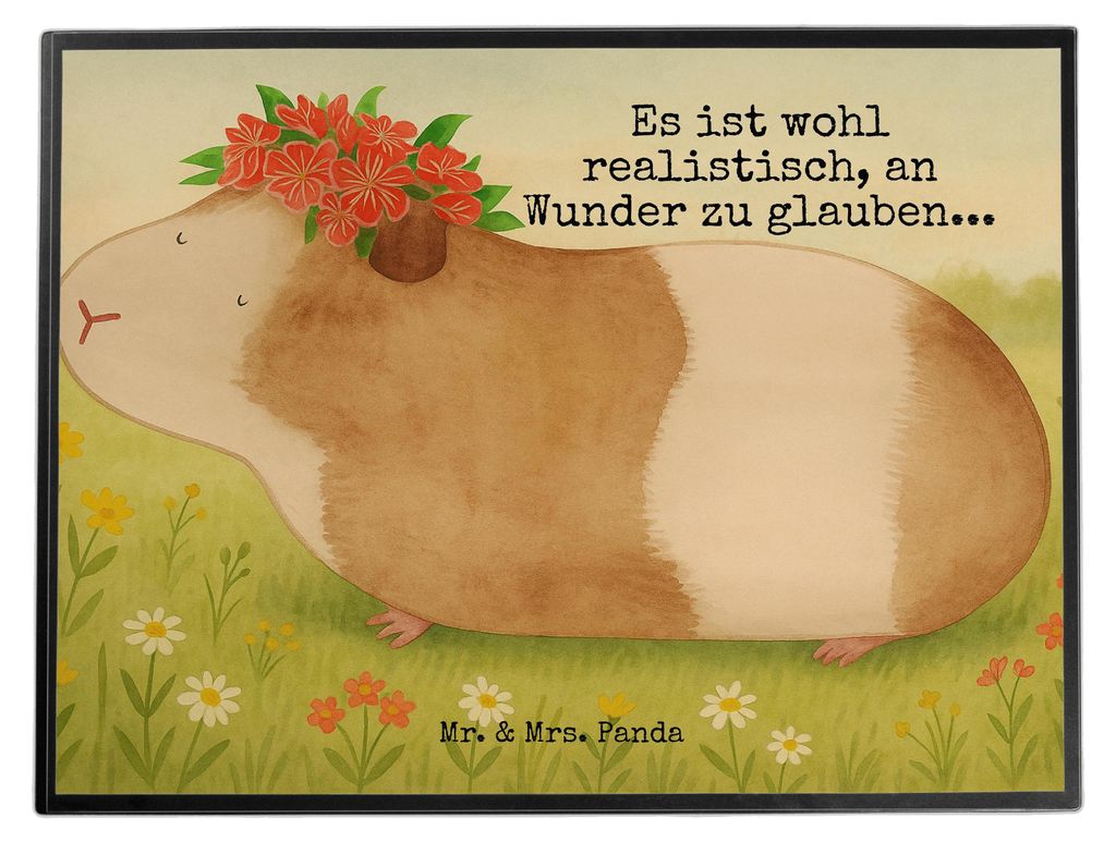 Mr. & Mrs. Panda schreibtischunterlage Meerschweinchen Weisheit Design - Weiß - Geschenk, Spruch, Unterlage Schreibtisch, Wunder, schreibtischunte...