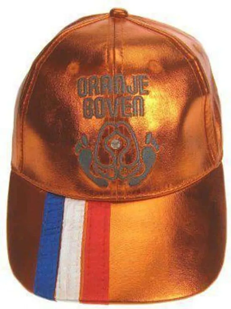 Casquette top orange Van der Doelen avec élastique arrière ajustable