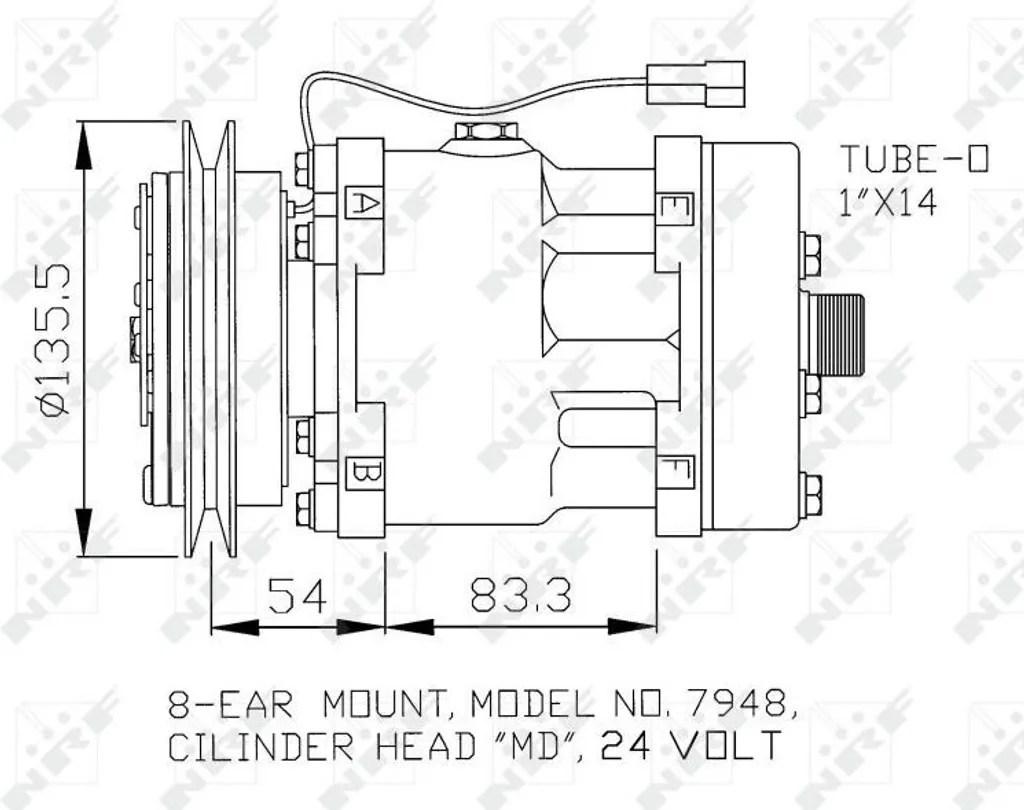 Compresseur climatisation OE 98462948 pour Ford Ranger et Jaguar XK8