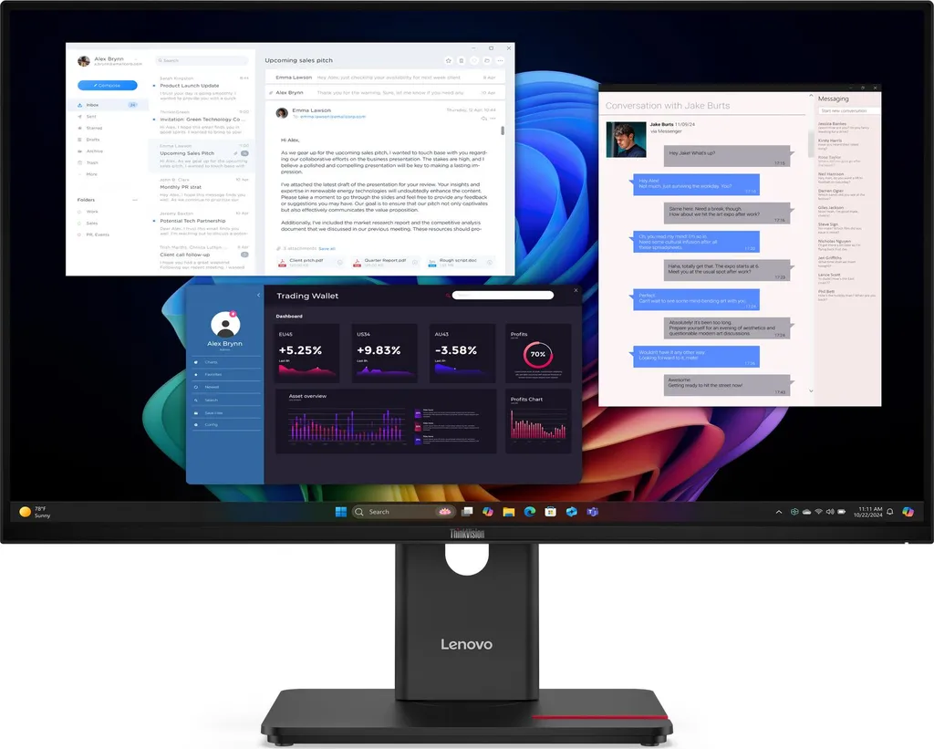 Lenovo ThinkVision T27UD-40, LED-Monitor, (UltraHD/4K, IPS, HDMI, DP