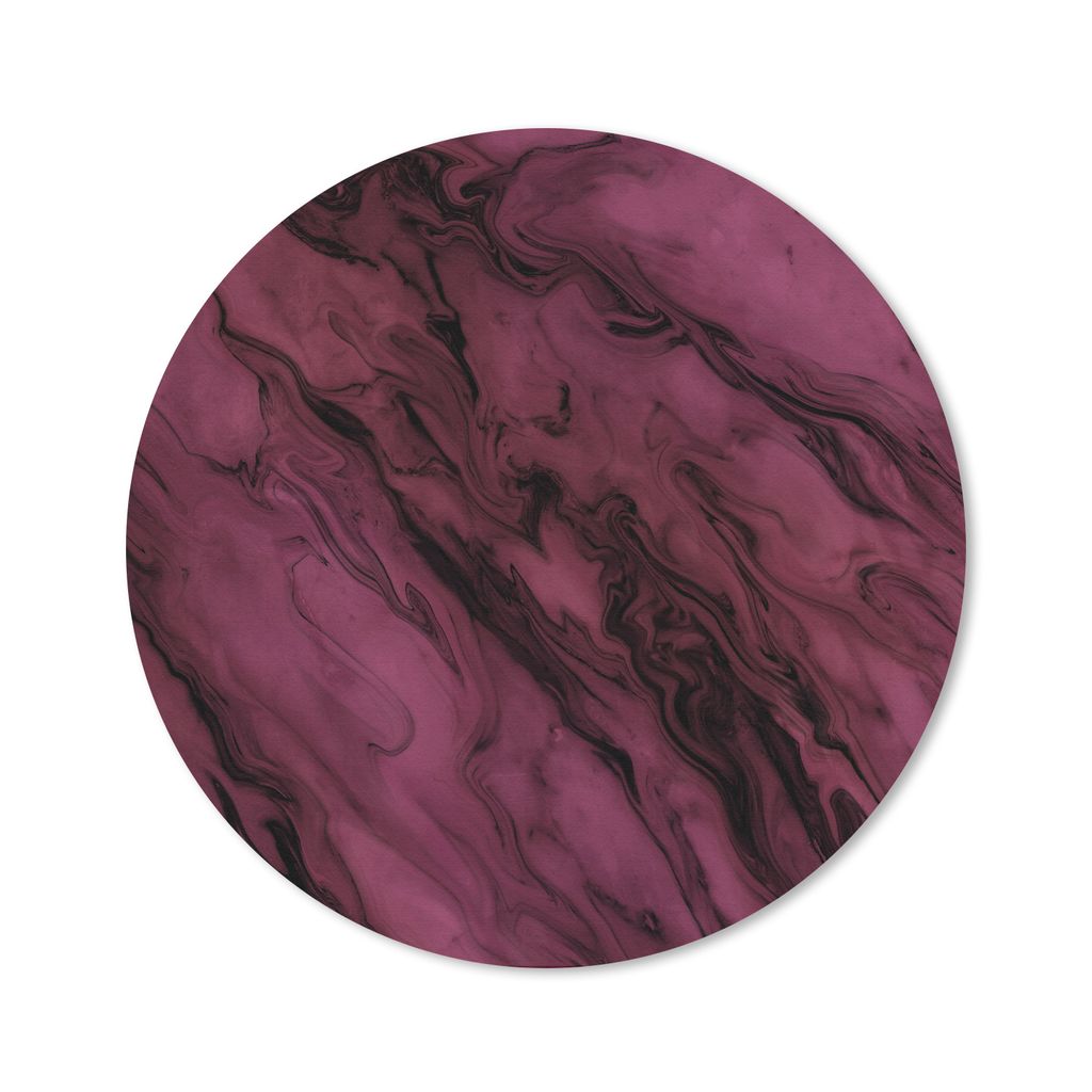 MuchoWow Mauspad Mousepad Marmor - Rosa - Schwarz 50x50 cm - Mousepads - Maus Mat - Pad - Mausunterlage - Vinyl