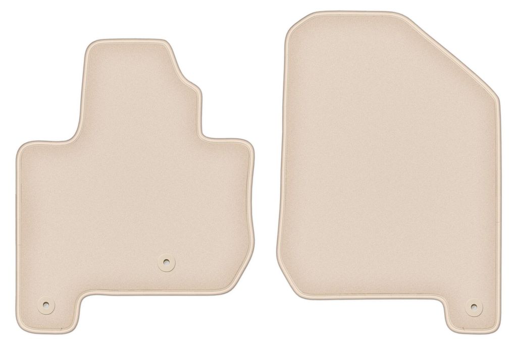 DURBAN Beige Velours-Fußmatten vorne für Kia Soul EV Schrägheck (2013-2019)