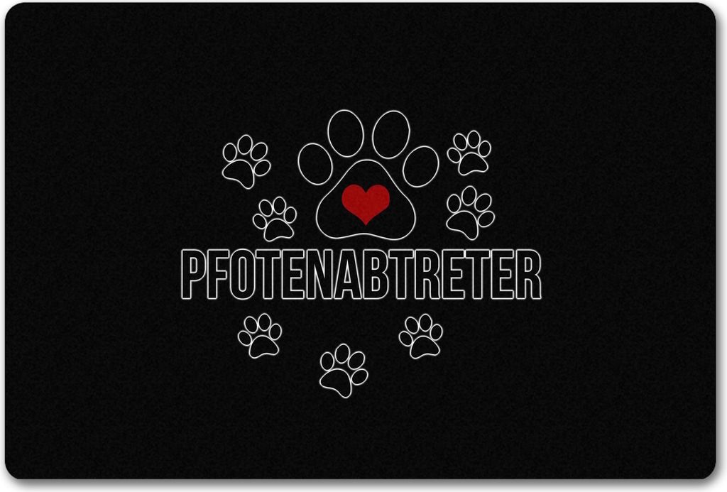 Pfotenabtreter Fußmatte in 40x60 cm ohne Rand in schwarz für Hundebesitzer und