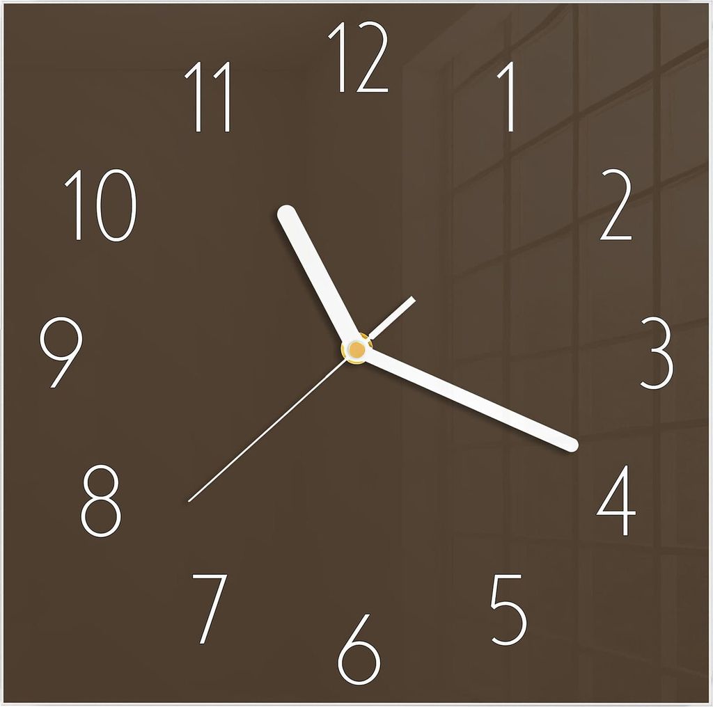 Wanduhr aus Glas mit Motiv Dunkelbrauner Hintergrund- 30 x Produktbild 