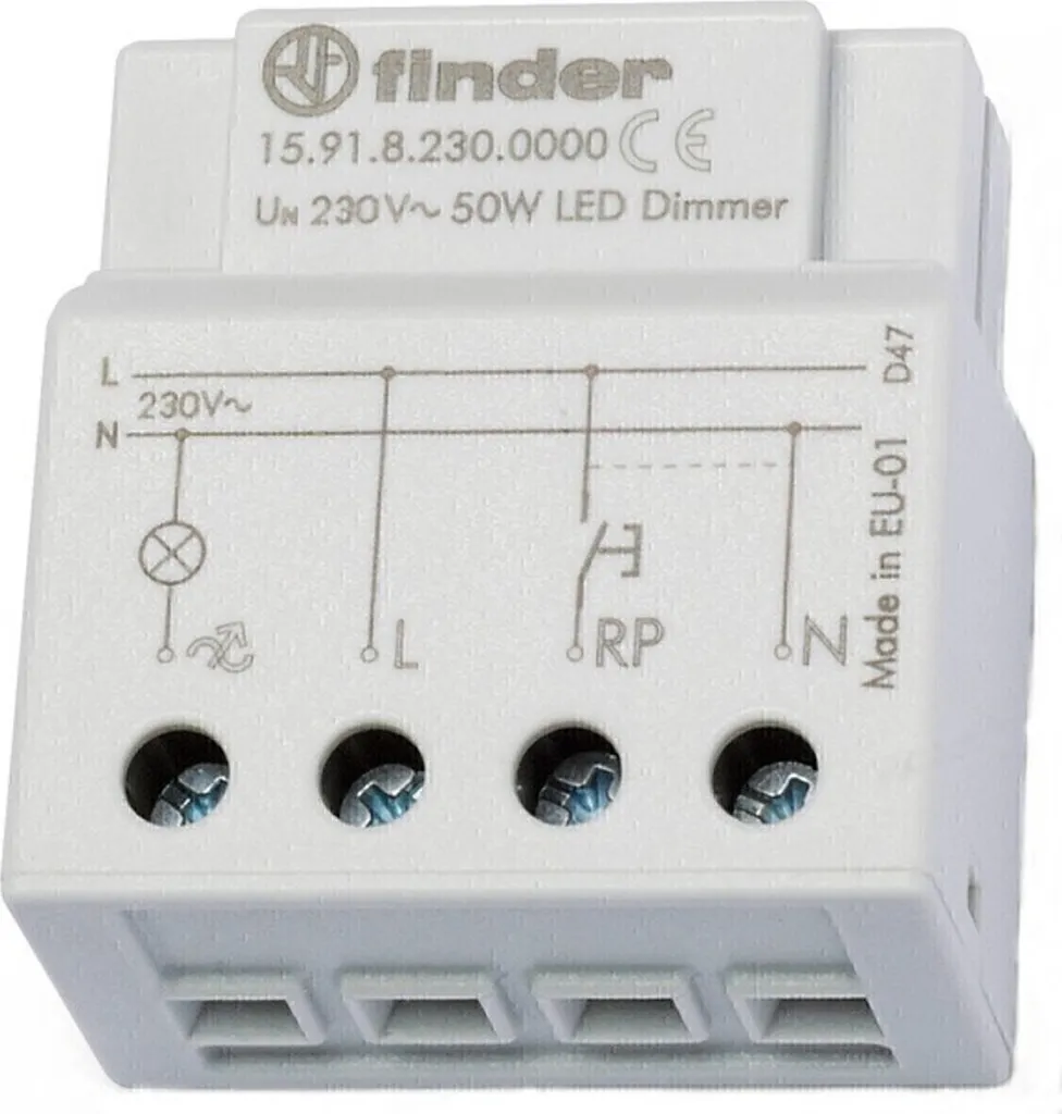 Finder 15.91 Variateur LED Silencieux 230VAC avec Fonction Mémoire